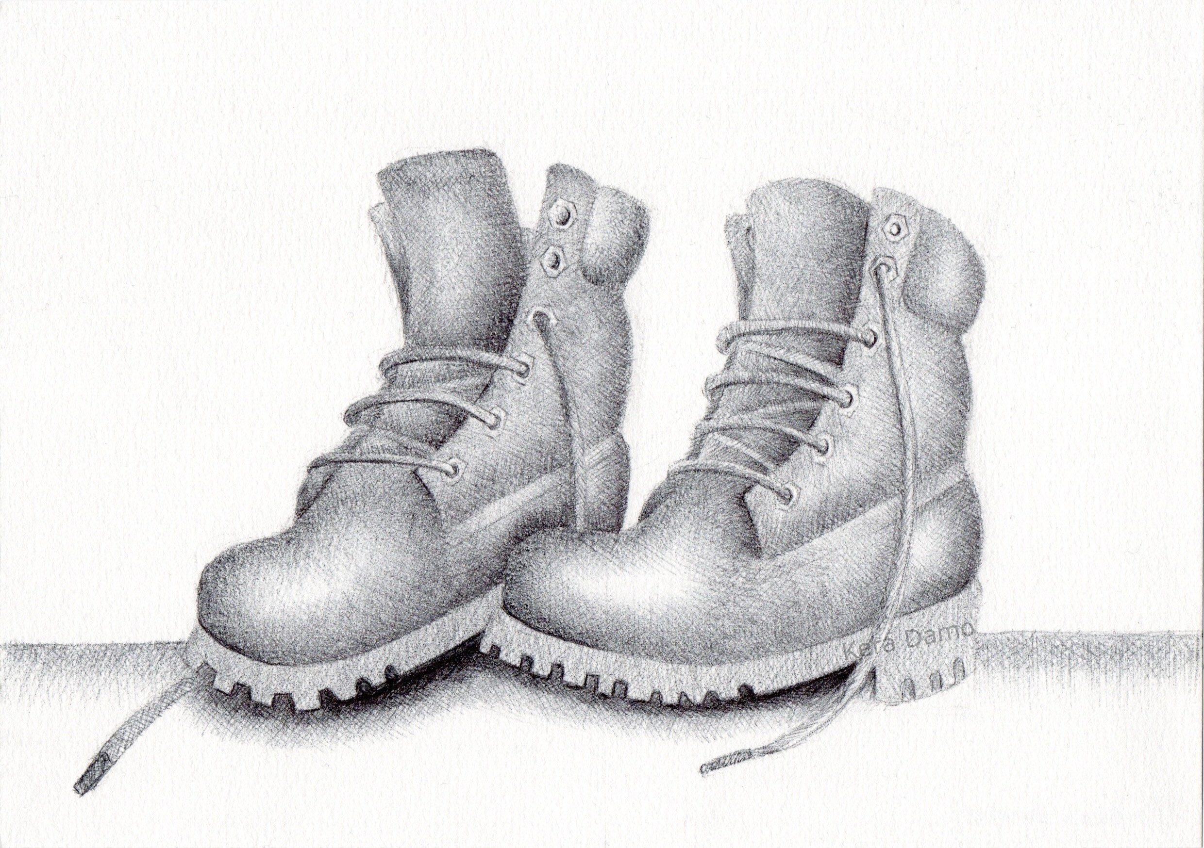 Day 3 of Inktober / Prompt: Boots / Materials: Bic pens - Made by visual artist Kera Damo from the Hague